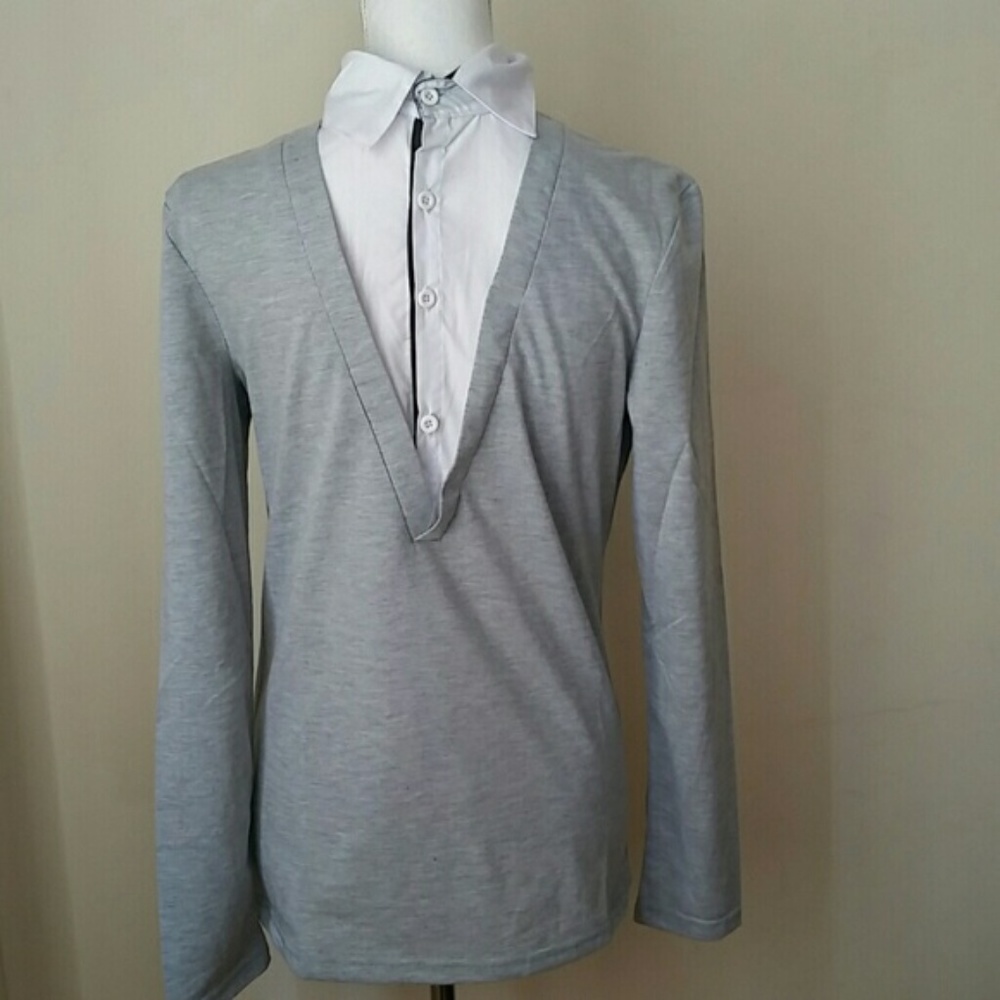 YANG mens casual slim fit shirt sz L, NWT